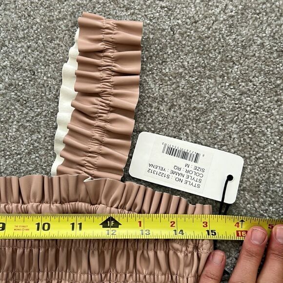 NEW SAYLOR Camel colored faux leather 2pc skirt set Size M NWT - Picture 8 of 15